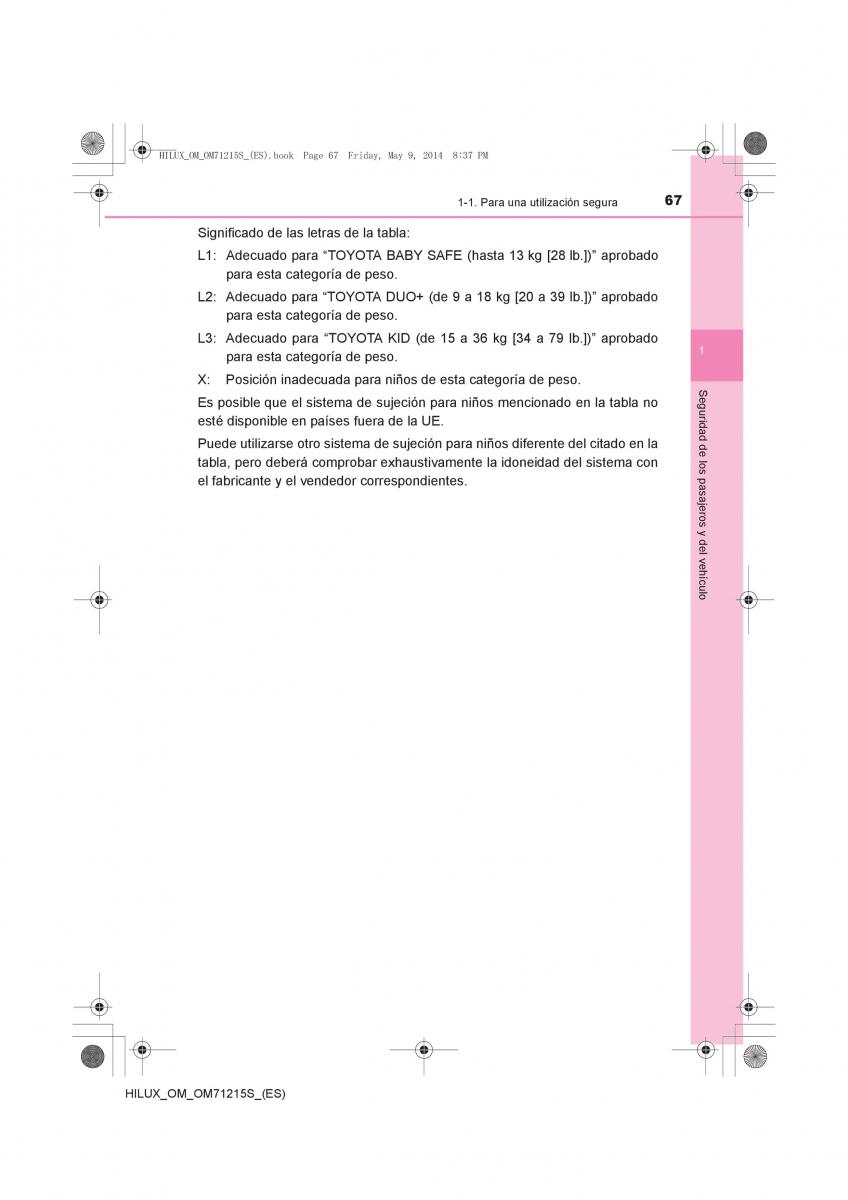 Toyota Hilux VII 7 manual del propietario / page 67