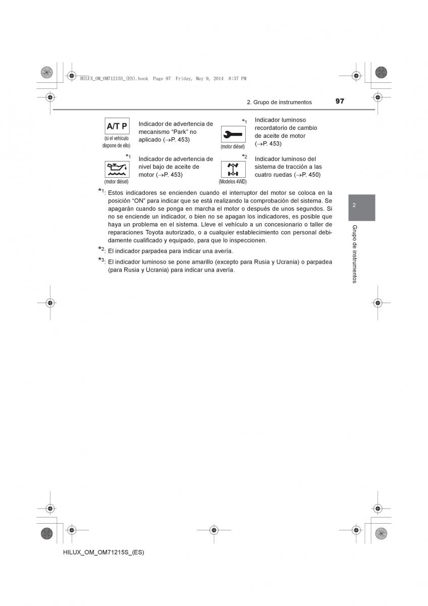 Toyota Hilux VII 7 manual del propietario / page 97