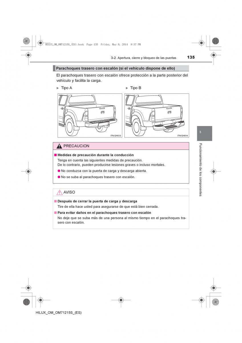 Toyota Hilux VII 7 manual del propietario / page 135