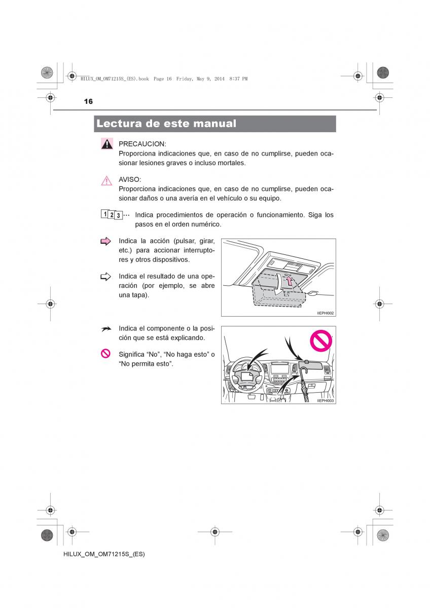 Toyota Hilux VII 7 manual del propietario / page 16