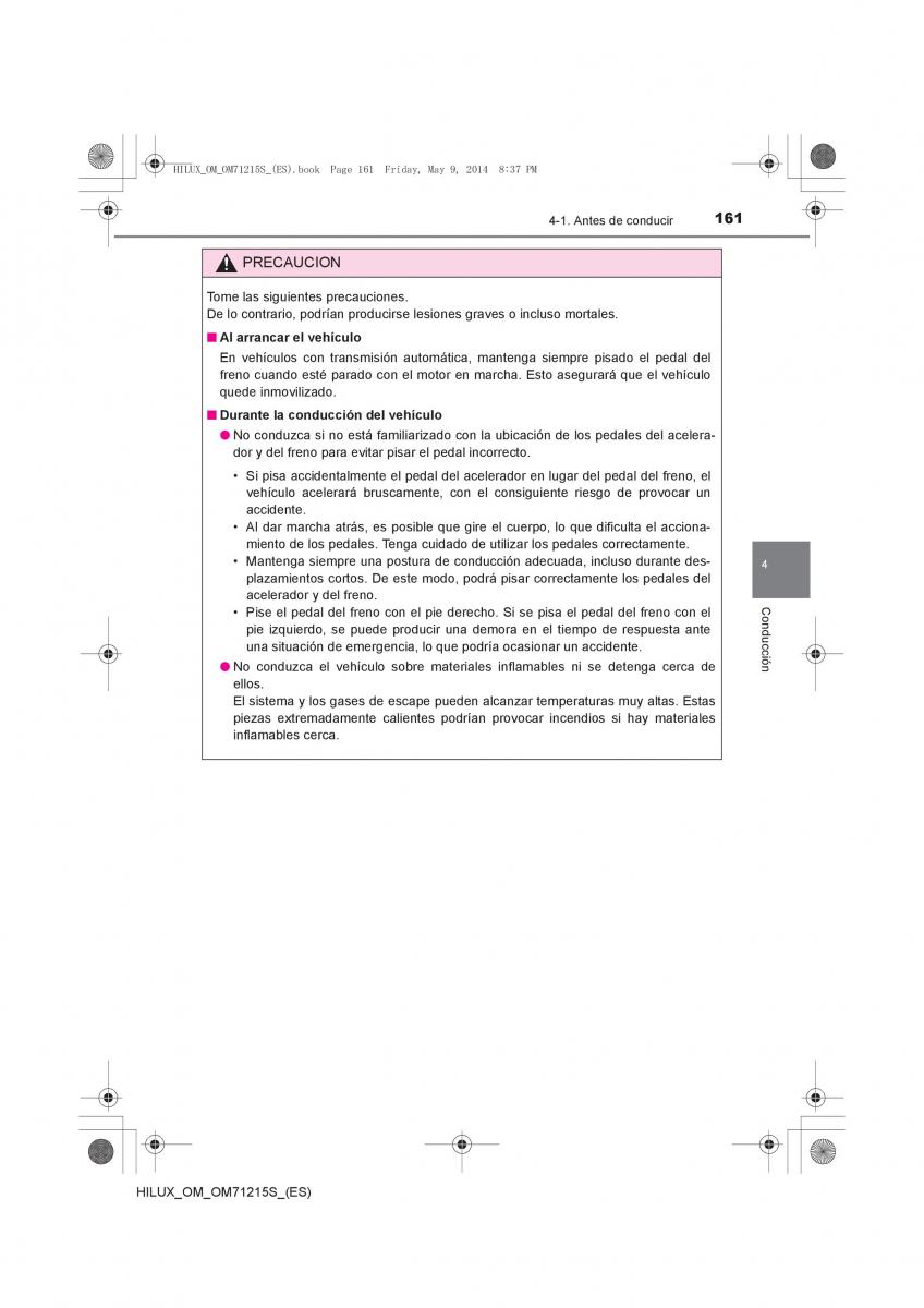 Toyota Hilux VII 7 manual del propietario / page 161