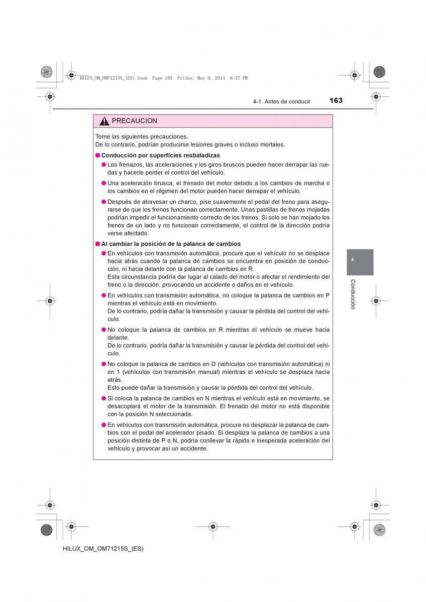 Toyota Hilux VII 7 manual del propietario / page 163