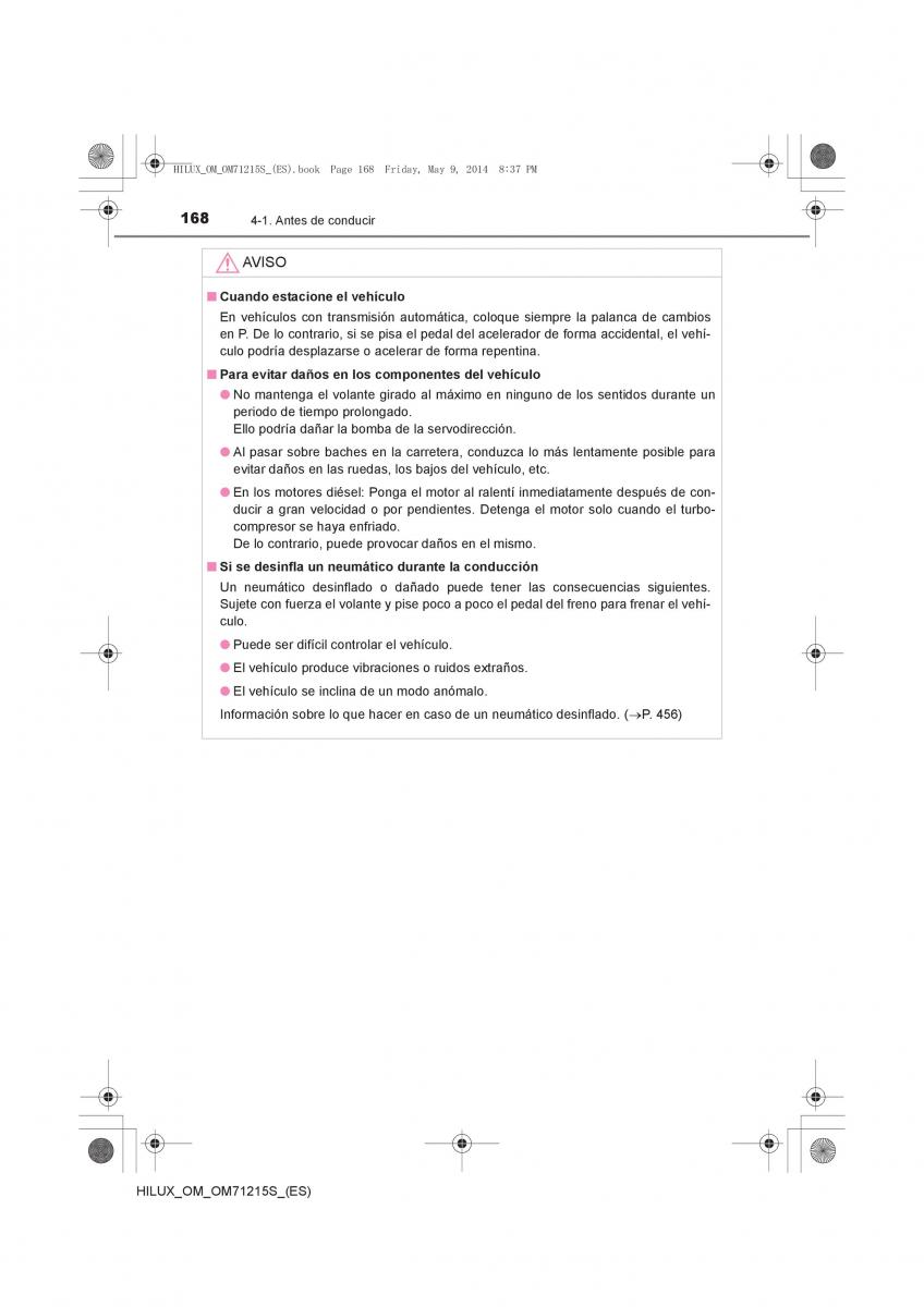 Toyota Hilux VII 7 manual del propietario / page 168