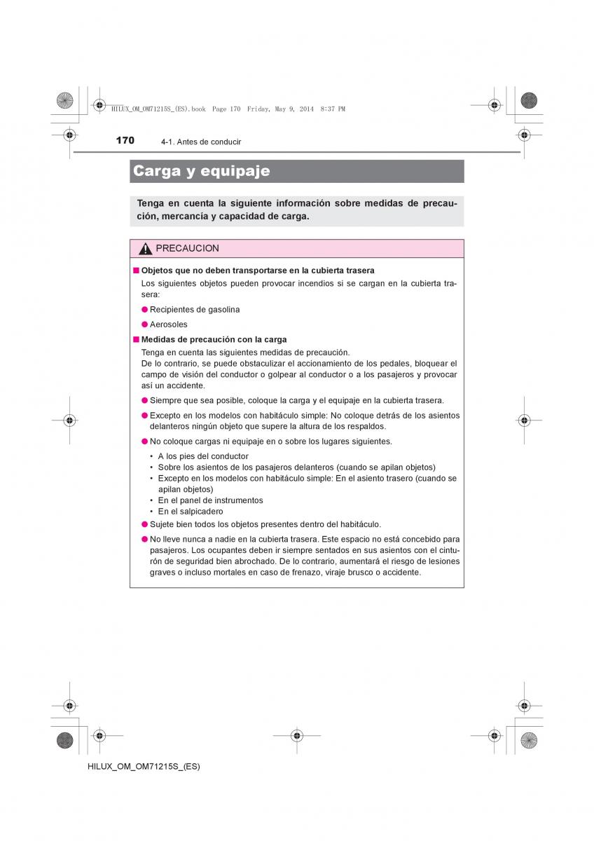 Toyota Hilux VII 7 manual del propietario / page 170