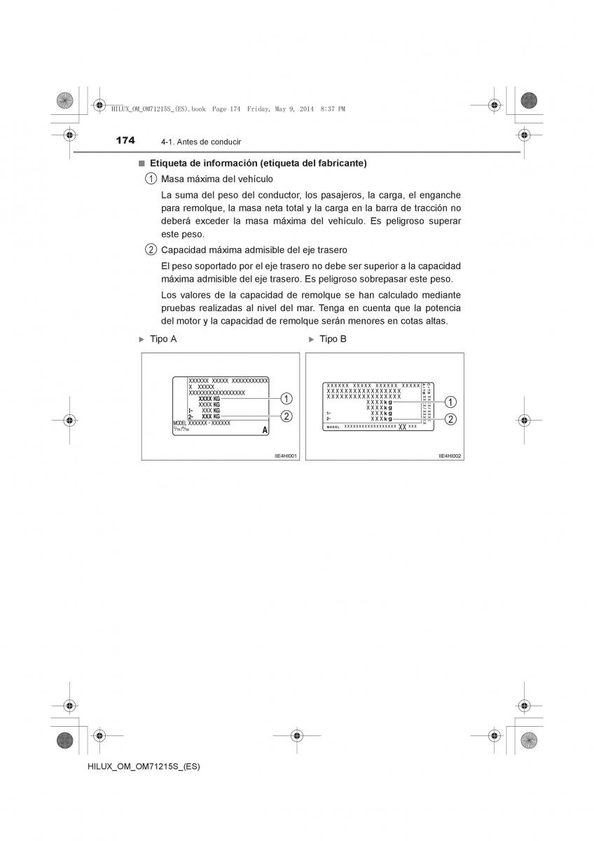 Toyota Hilux VII 7 manual del propietario / page 174