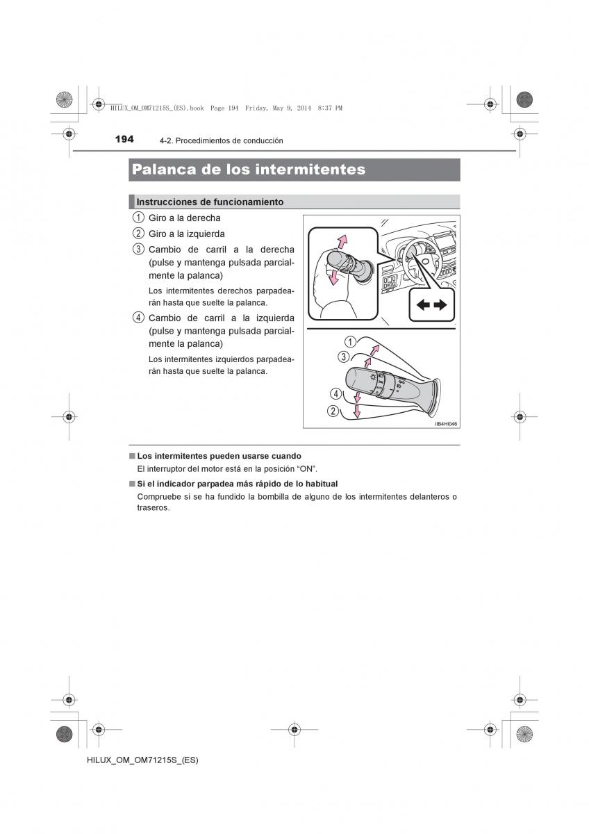 Toyota Hilux VII 7 manual del propietario / page 194