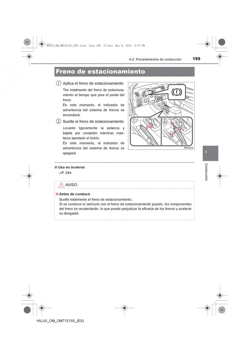 Toyota Hilux VII 7 manual del propietario / page 195