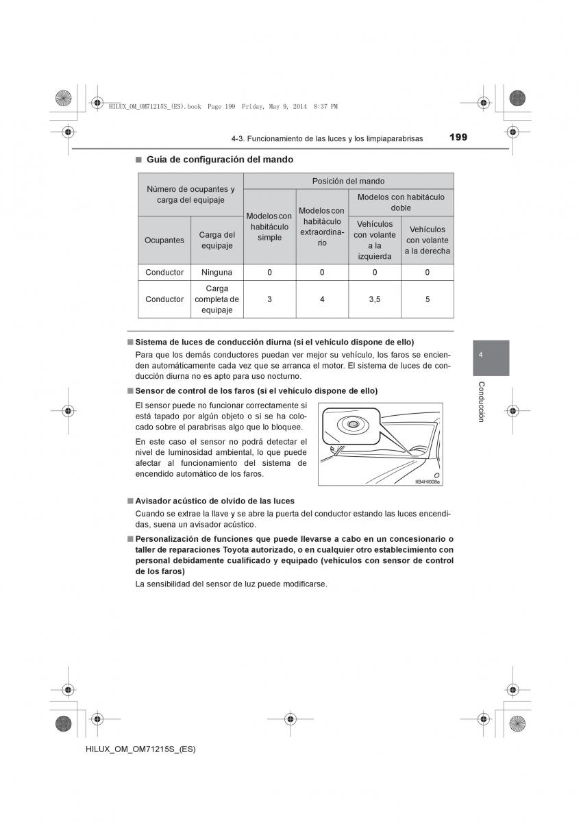 Toyota Hilux VII 7 manual del propietario / page 199