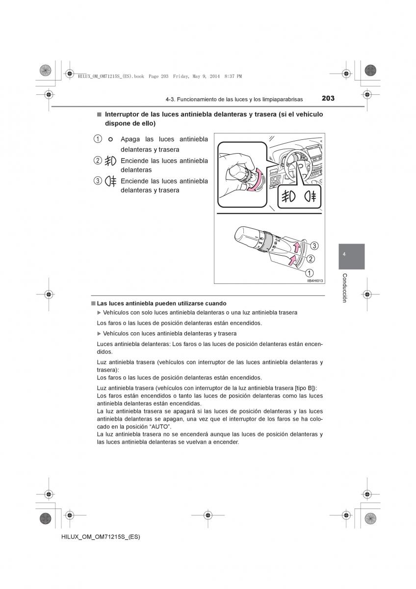 Toyota Hilux VII 7 manual del propietario / page 203