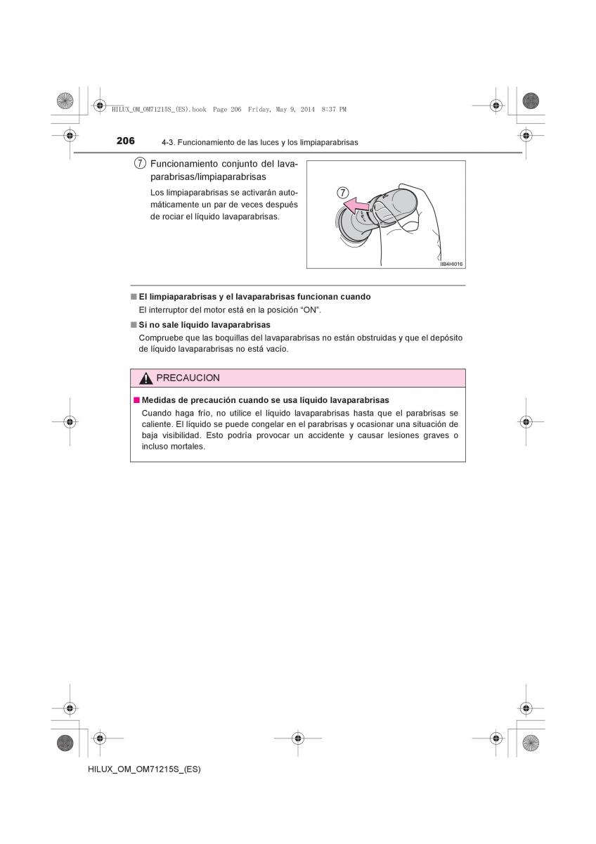 Toyota Hilux VII 7 manual del propietario / page 206