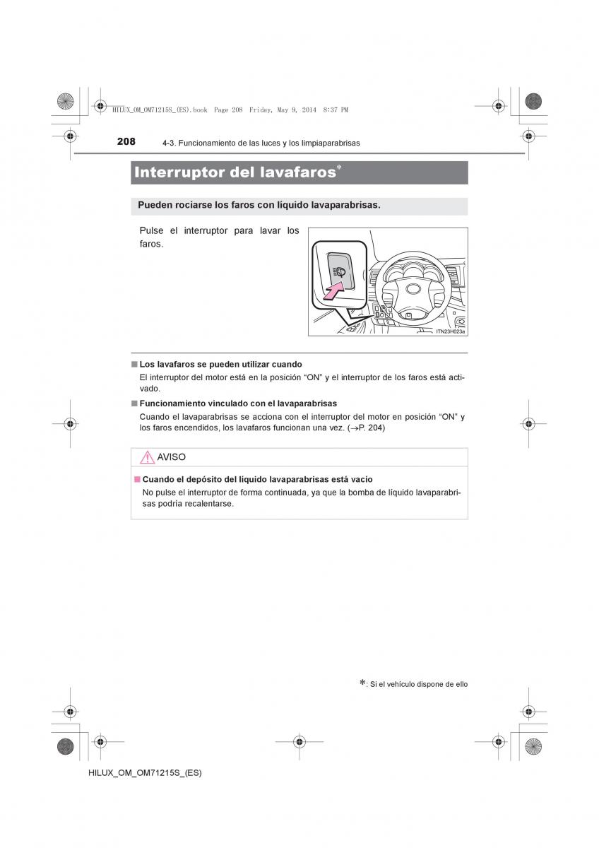 Toyota Hilux VII 7 manual del propietario / page 208