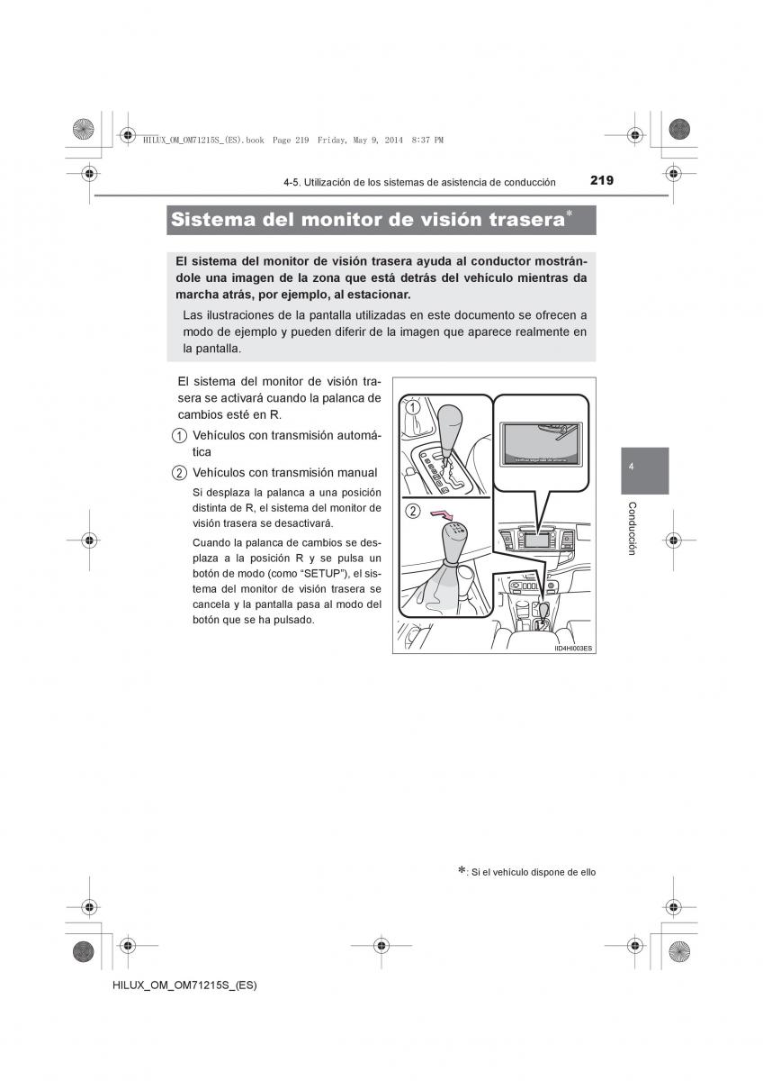 Toyota Hilux VII 7 manual del propietario / page 219