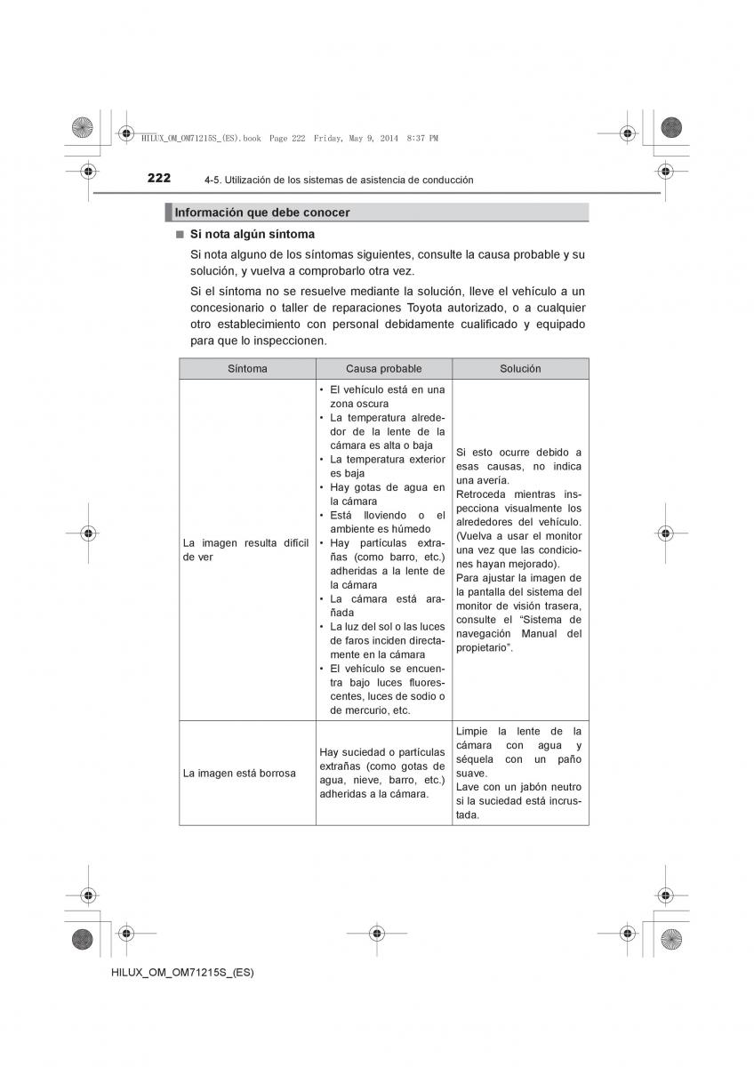 Toyota Hilux VII 7 manual del propietario / page 222