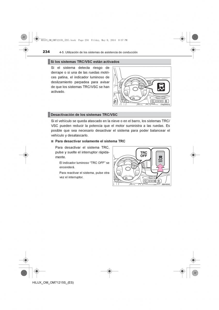 Toyota Hilux VII 7 manual del propietario / page 234