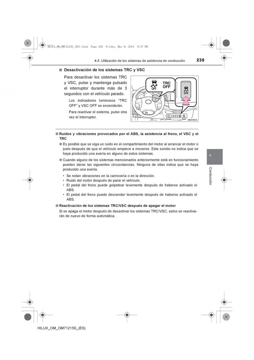 Toyota Hilux VII 7 manual del propietario / page 235