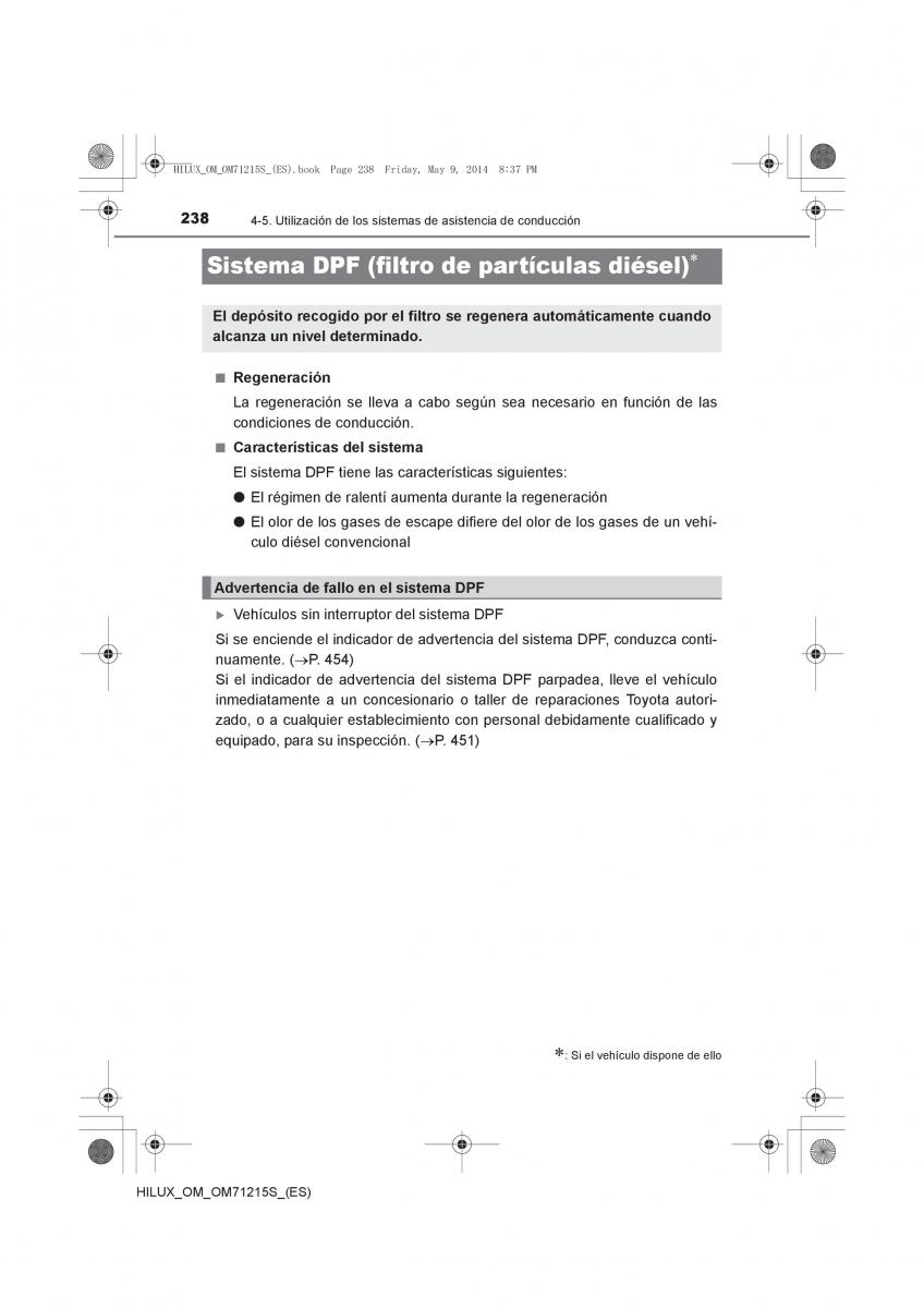 Toyota Hilux VII 7 manual del propietario / page 238