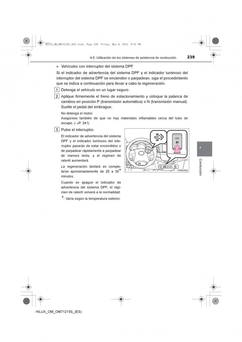 Toyota Hilux VII 7 manual del propietario / page 239