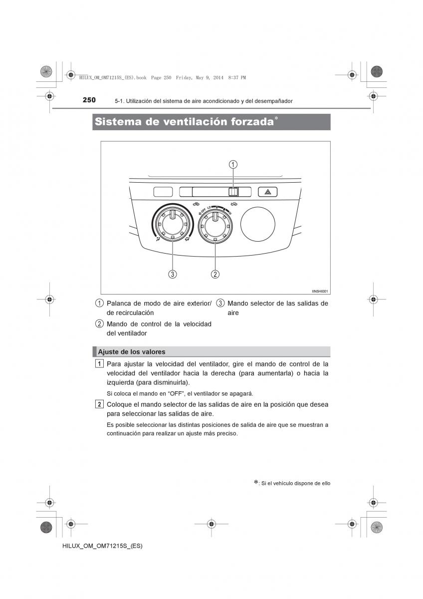 Toyota Hilux VII 7 manual del propietario / page 250