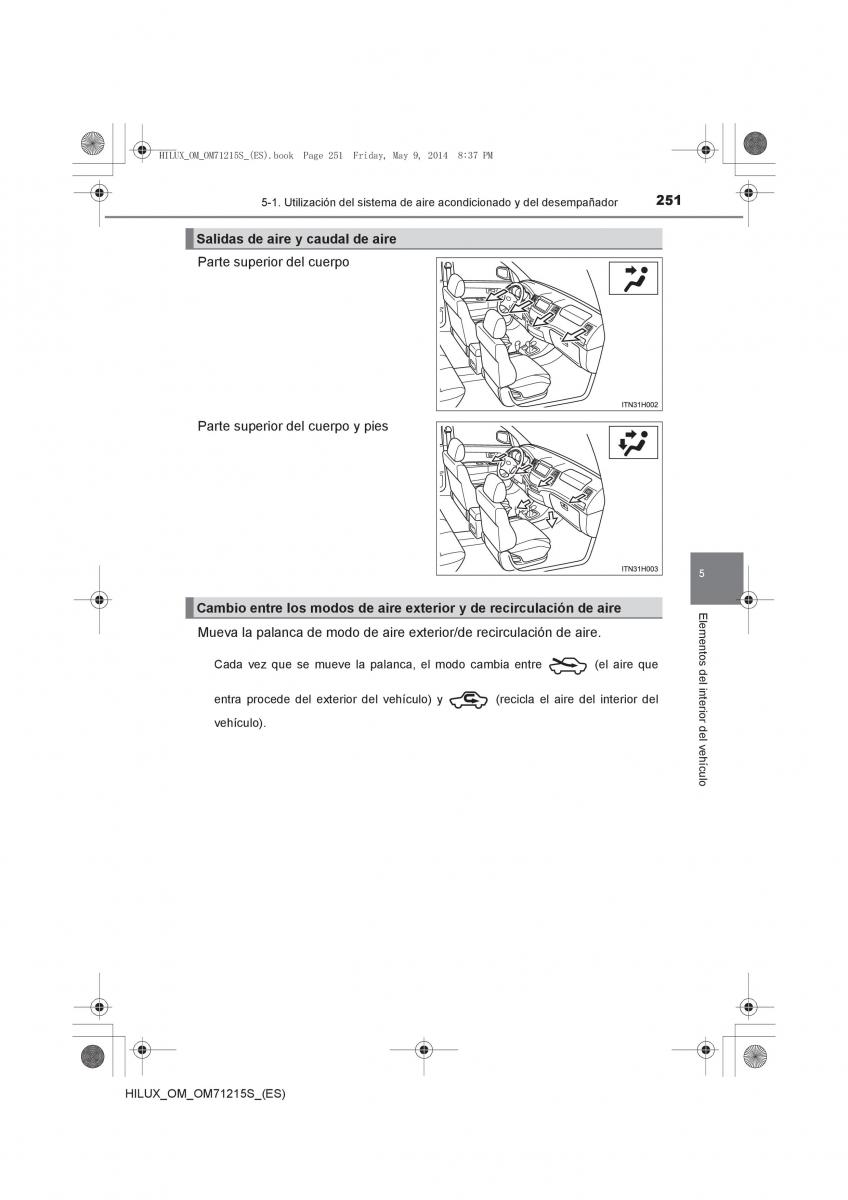 Toyota Hilux VII 7 manual del propietario / page 251