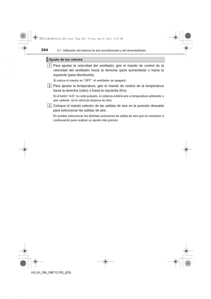 Toyota Hilux VII 7 manual del propietario / page 254