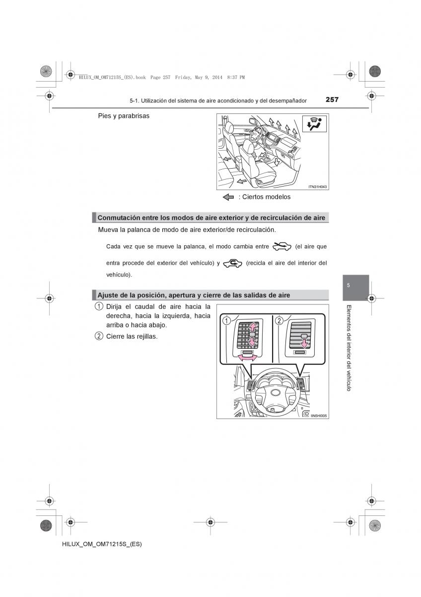 Toyota Hilux VII 7 manual del propietario / page 257