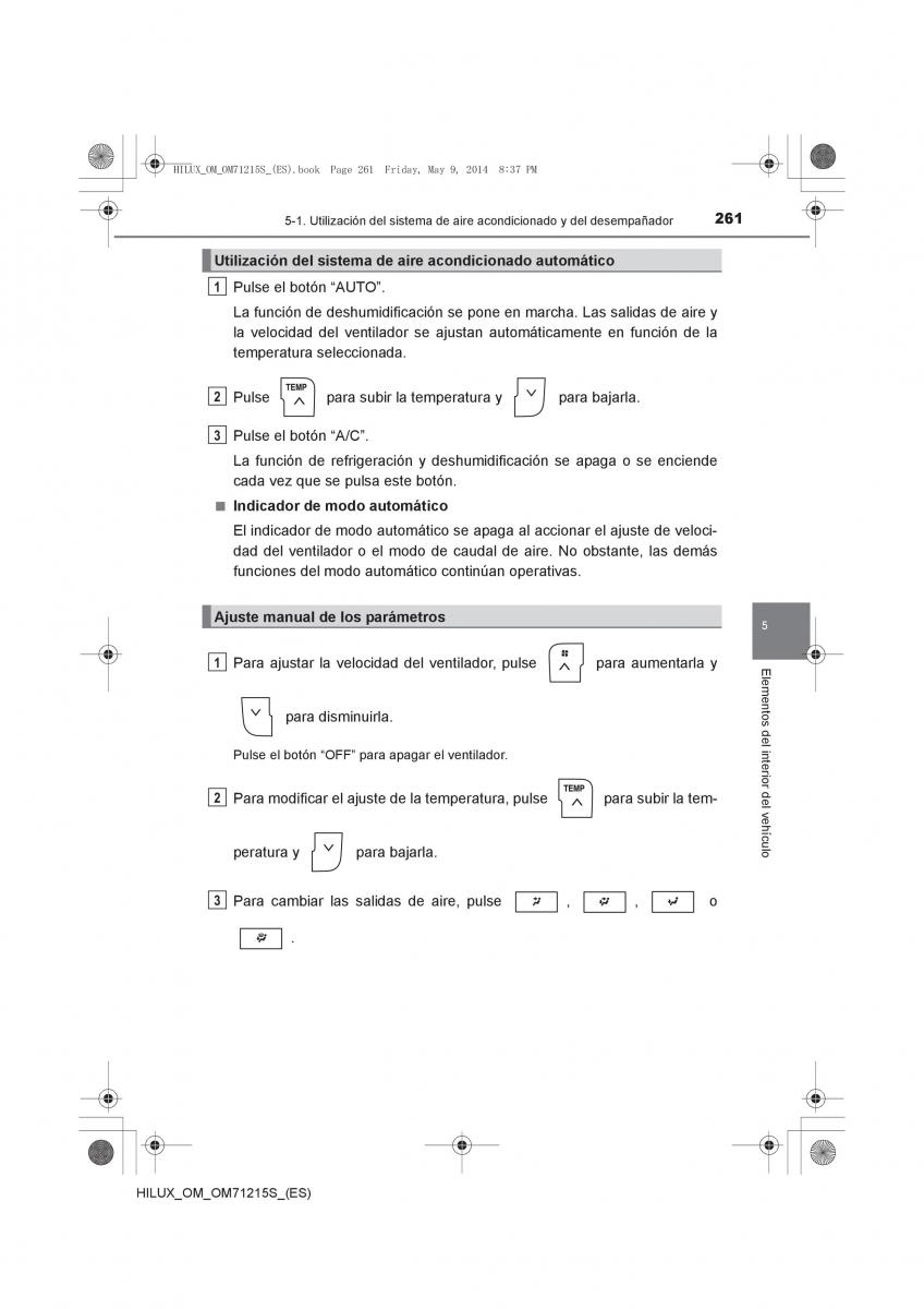 Toyota Hilux VII 7 manual del propietario / page 261