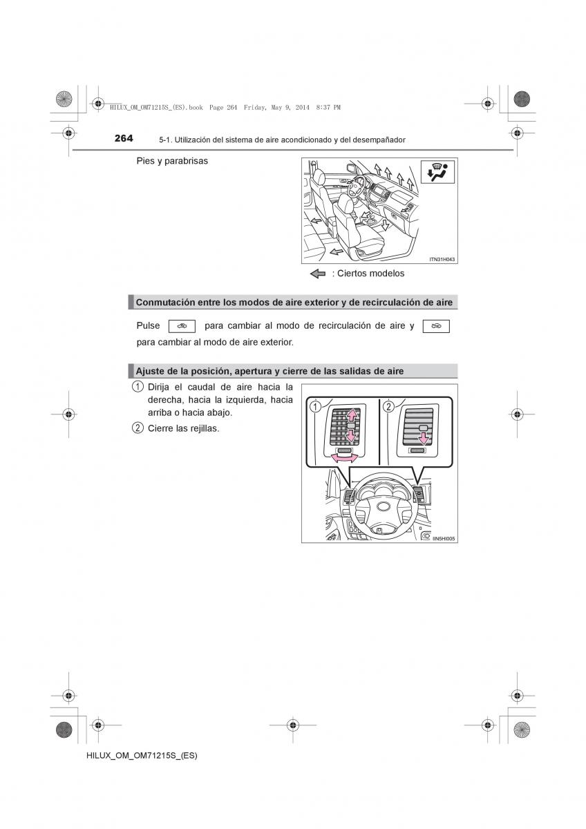 Toyota Hilux VII 7 manual del propietario / page 264