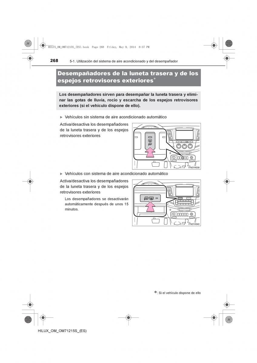 Toyota Hilux VII 7 manual del propietario / page 268