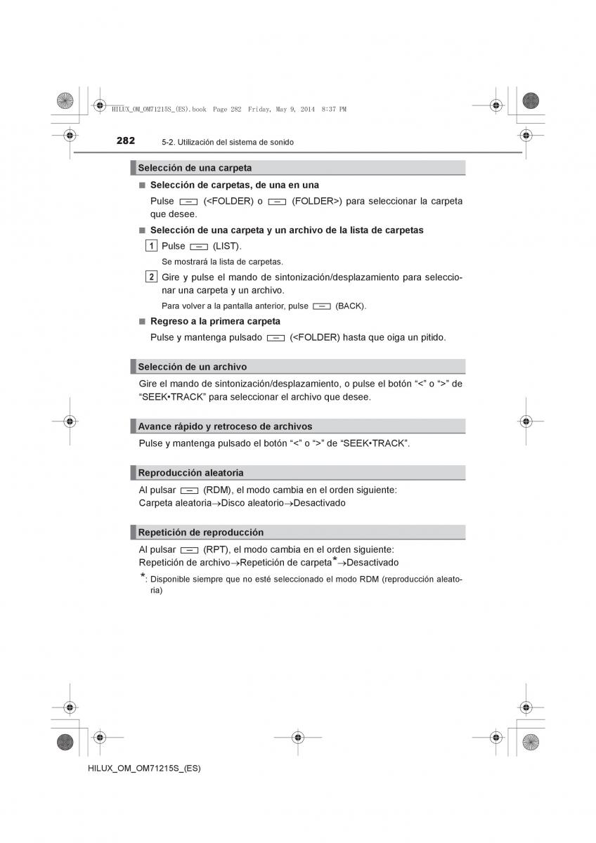 Toyota Hilux VII 7 manual del propietario / page 282