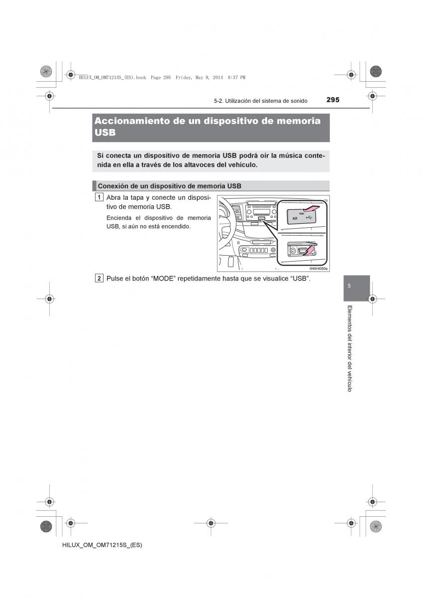 Toyota Hilux VII 7 manual del propietario / page 295