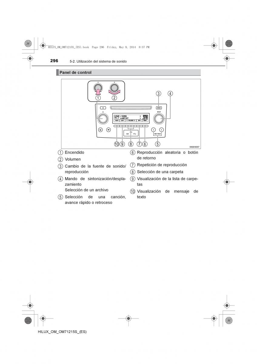 Toyota Hilux VII 7 manual del propietario / page 296