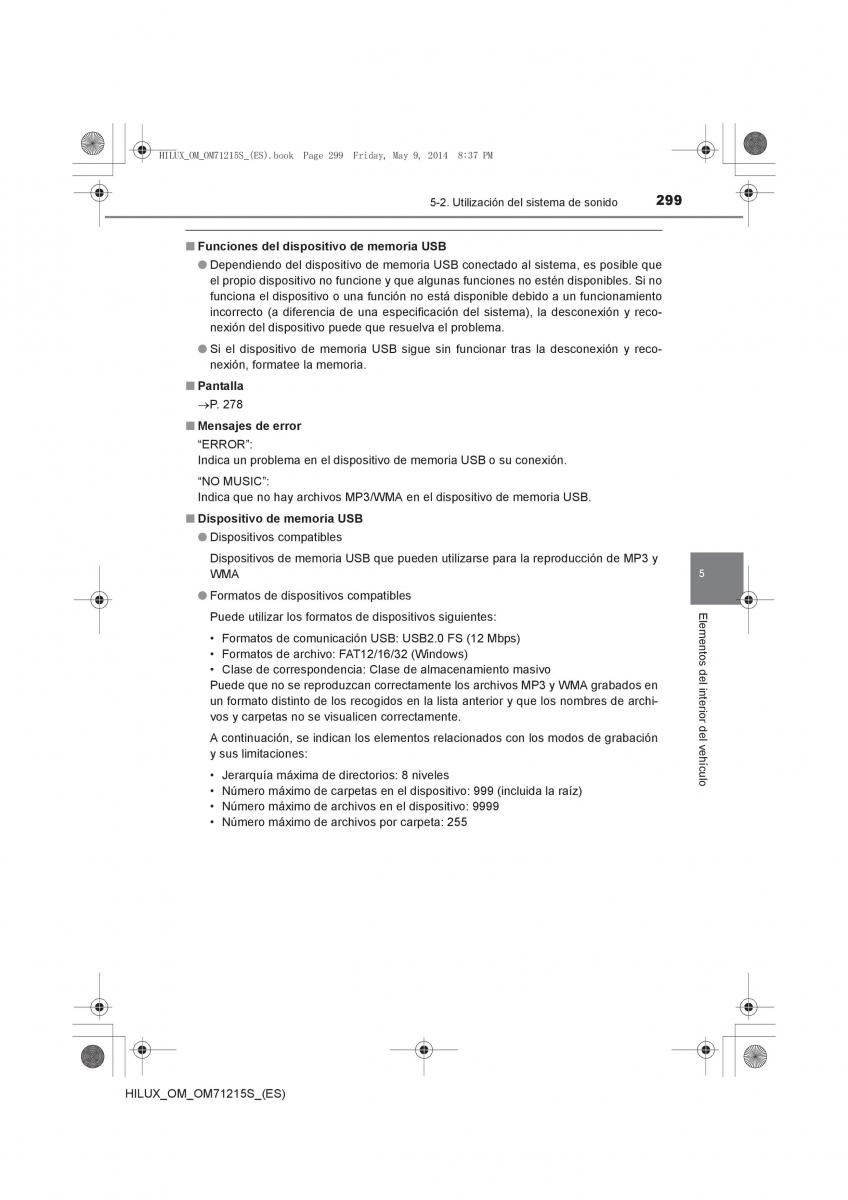 Toyota Hilux VII 7 manual del propietario / page 299