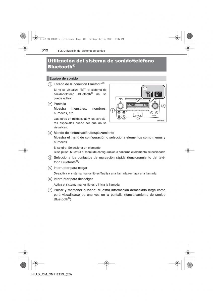 Toyota Hilux VII 7 manual del propietario / page 312