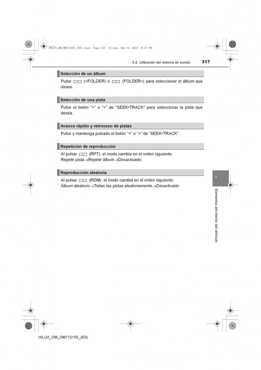 Toyota Hilux VII 7 manual del propietario / page 317