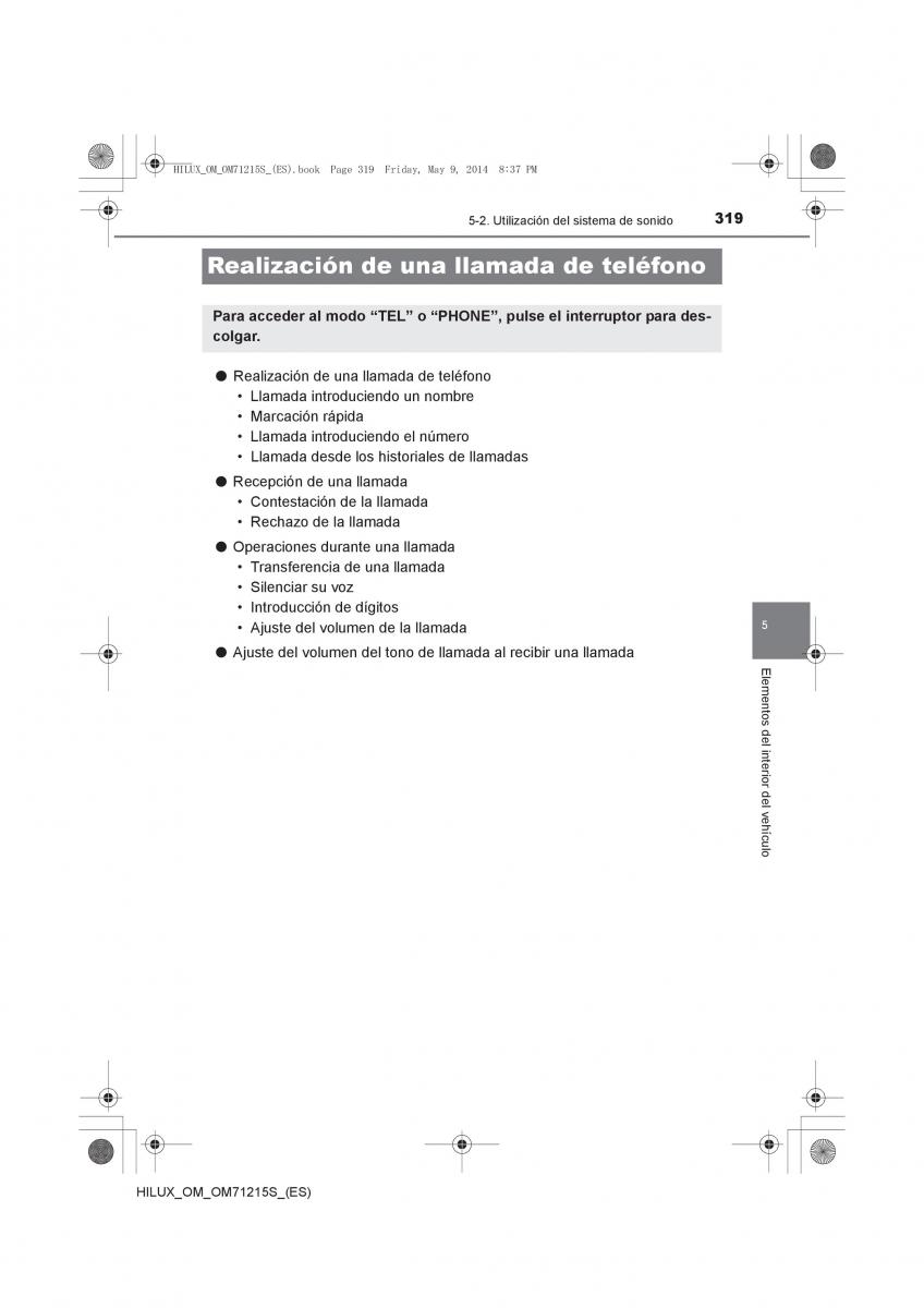 Toyota Hilux VII 7 manual del propietario / page 319