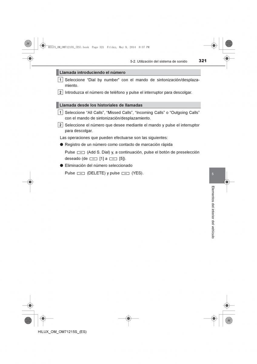 Toyota Hilux VII 7 manual del propietario / page 321