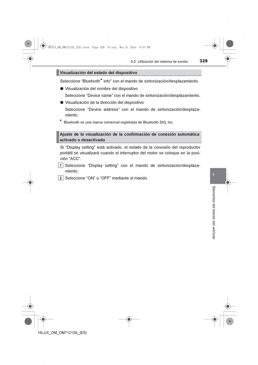 Toyota Hilux VII 7 manual del propietario / page 329