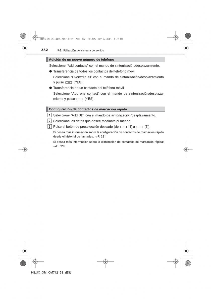 Toyota Hilux VII 7 manual del propietario / page 332