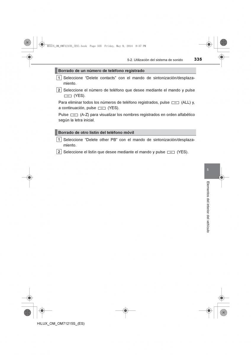 Toyota Hilux VII 7 manual del propietario / page 335