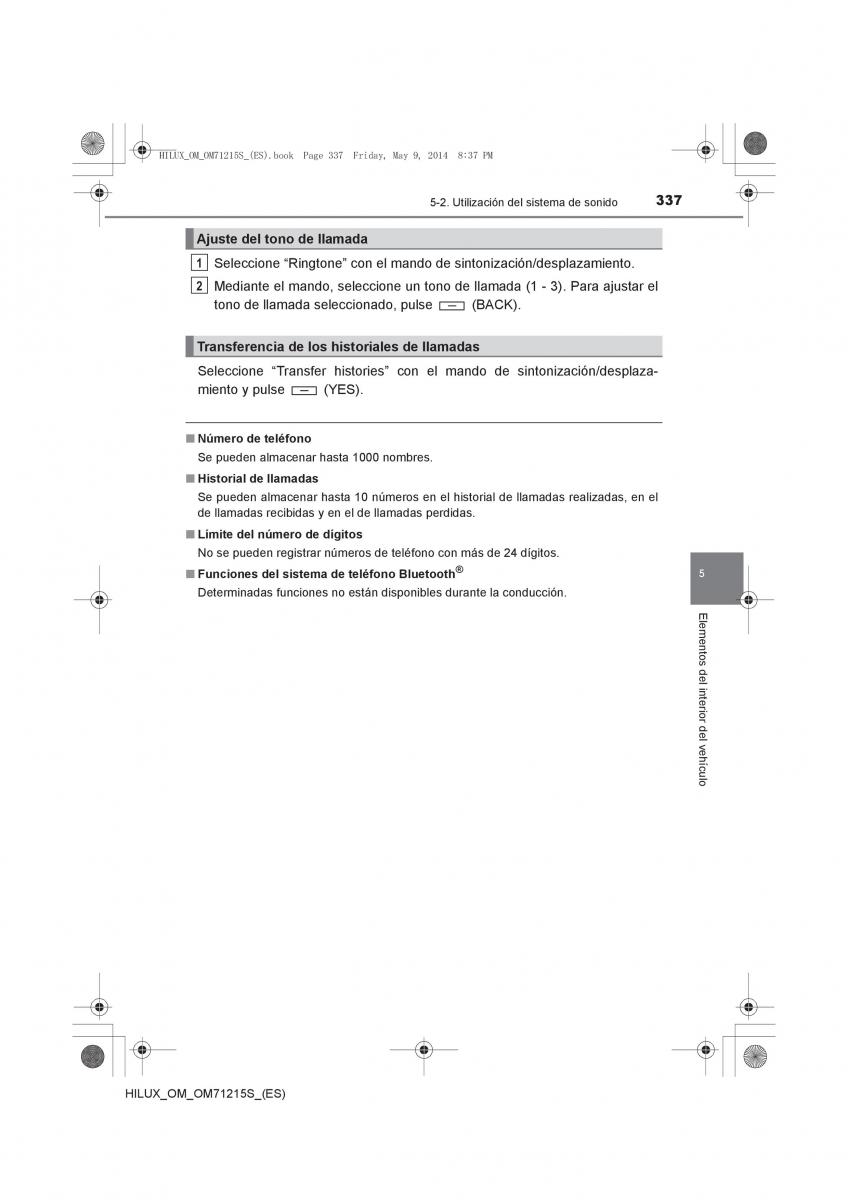 Toyota Hilux VII 7 manual del propietario / page 337