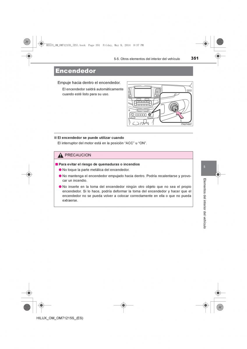 Toyota Hilux VII 7 manual del propietario / page 351