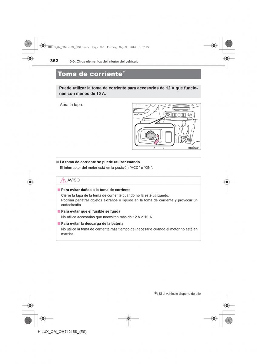 Toyota Hilux VII 7 manual del propietario / page 352