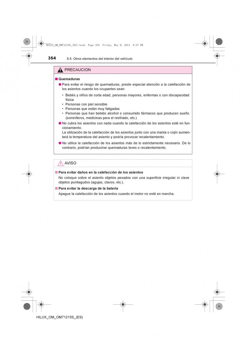 Toyota Hilux VII 7 manual del propietario / page 354