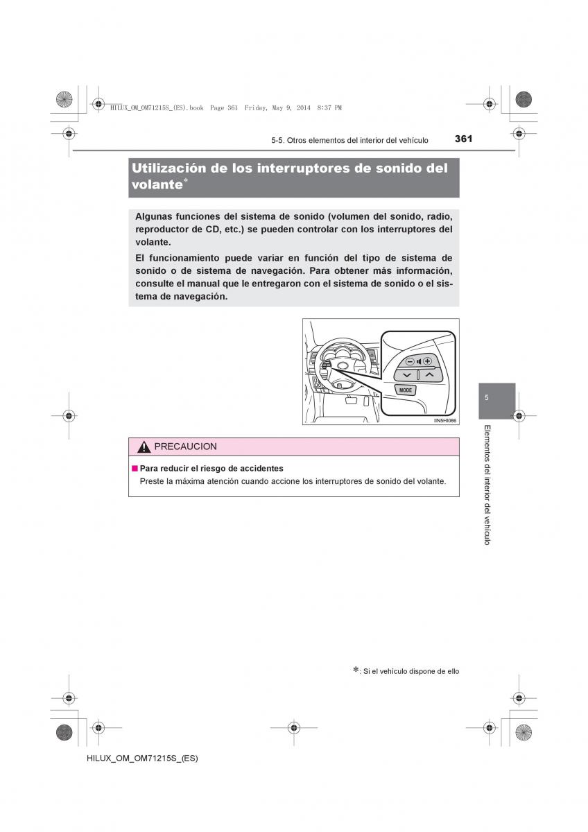 Toyota Hilux VII 7 manual del propietario / page 361