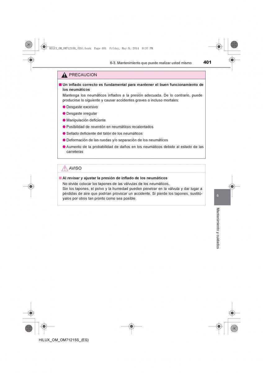 Toyota Hilux VII 7 manual del propietario / page 401