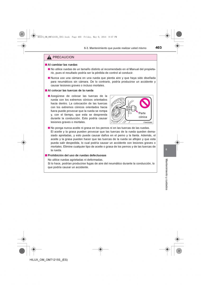 Toyota Hilux VII 7 manual del propietario / page 403