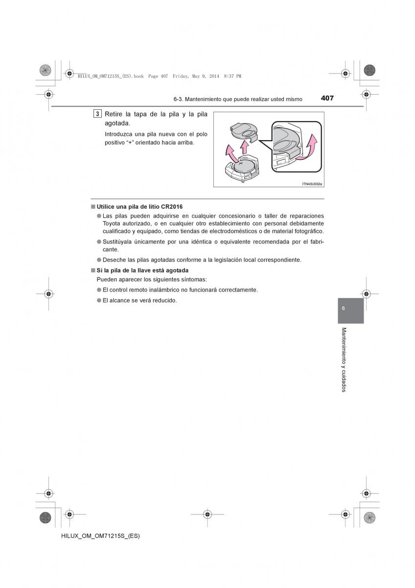 Toyota Hilux VII 7 manual del propietario / page 407