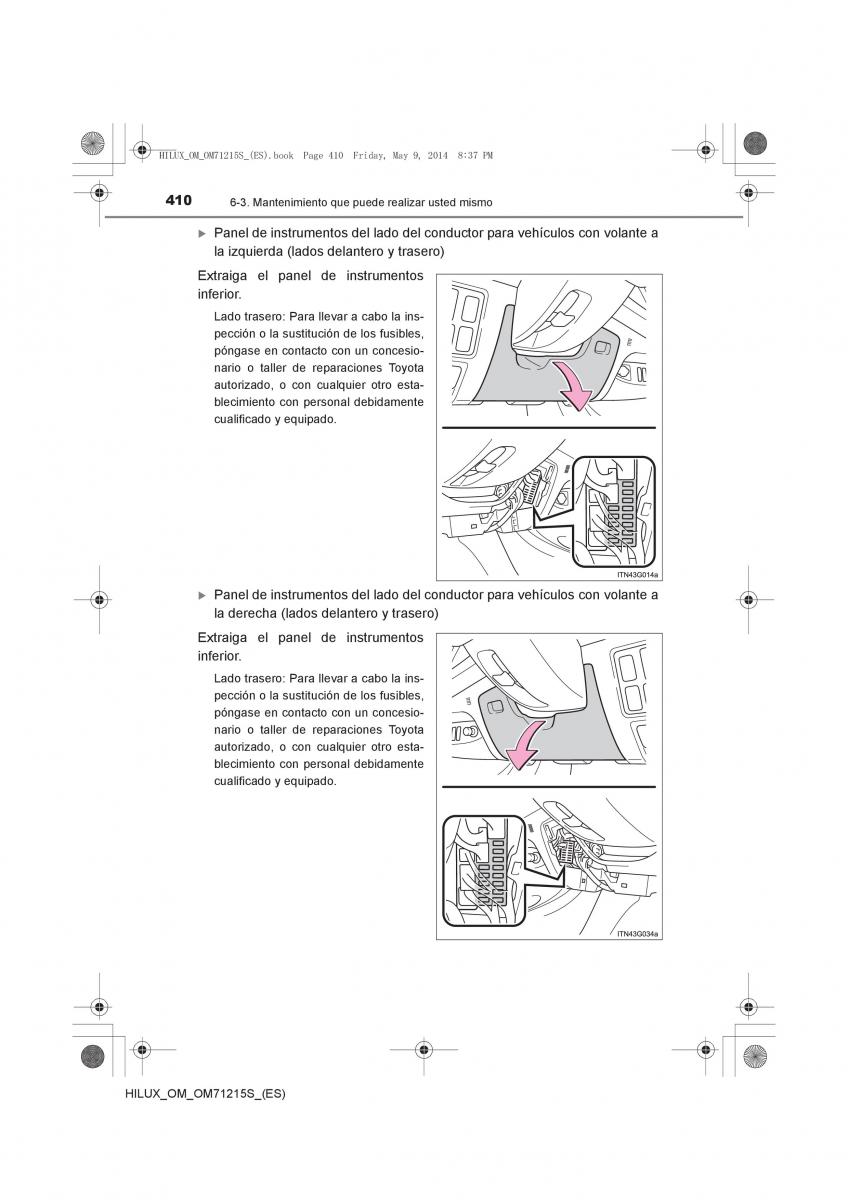 Toyota Hilux VII 7 manual del propietario / page 410