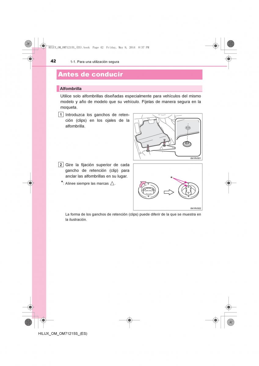 Toyota Hilux VII 7 manual del propietario / page 42