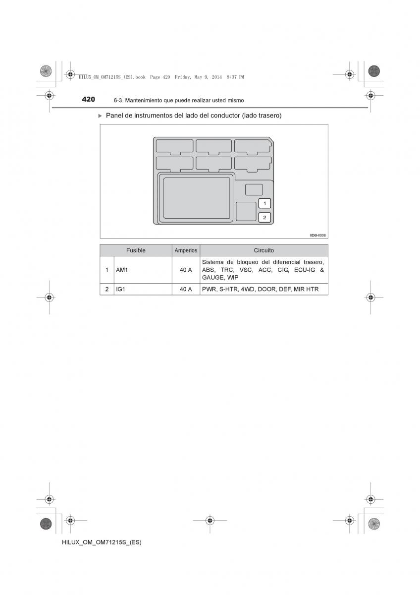 Toyota Hilux VII 7 manual del propietario / page 420